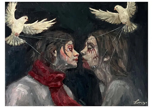 Print A4 : Eren and Mikasa - Attack on Titan - The lovers who never had a chance - Romeo and Juliette inspired